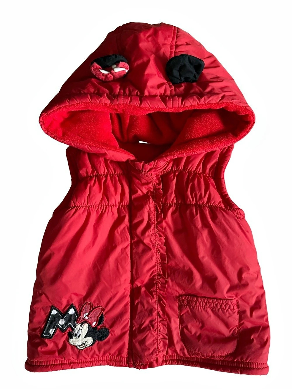 Disney Baby Minnie Mouse Red Hooded Puffer Vest 18-24M